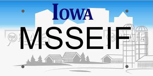 MSSEIF Iowa License Plate