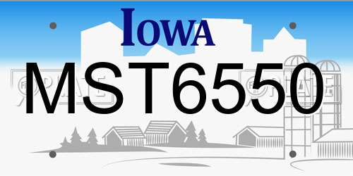 MST6550 Iowa License Plate