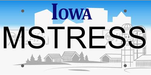 MSTRESS Iowa License Plate