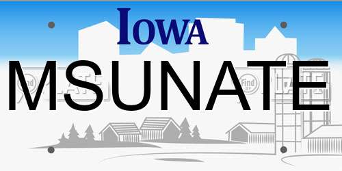 MSUNATE Iowa License Plate