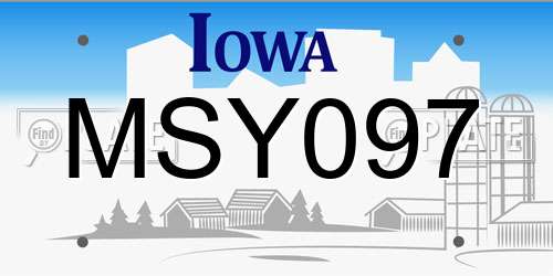 MSY097 Iowa License Plate