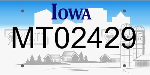 MT02429 Iowa License Plate