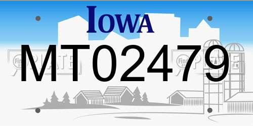 MT02479 Iowa License Plate
