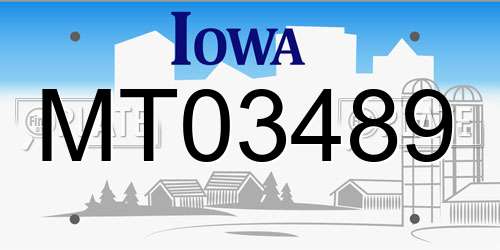MT03489 Iowa License Plate