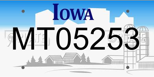 MT05253 Iowa License Plate