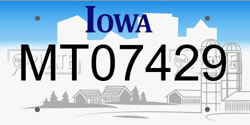 MT07429 Iowa License Plate