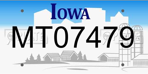 MT07479 Iowa License Plate
