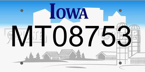 MT08753 Iowa License Plate