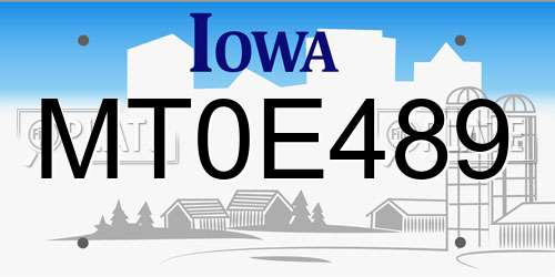 MT0E489 Iowa License Plate