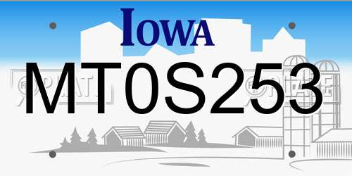 MT0S253 Iowa License Plate