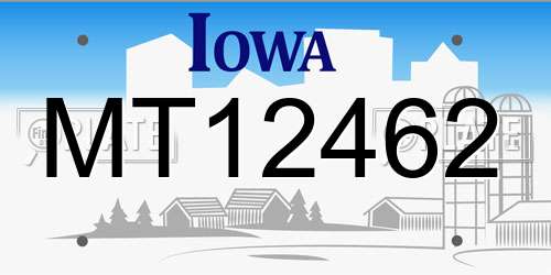 MT12462 Iowa License Plate