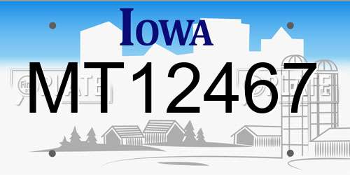 MT12467 Iowa License Plate