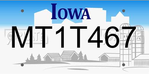 MT1T467 Iowa License Plate