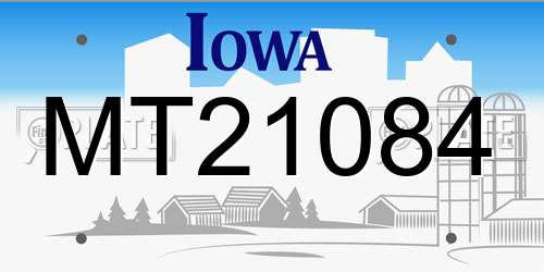 MT21084 Iowa License Plate
