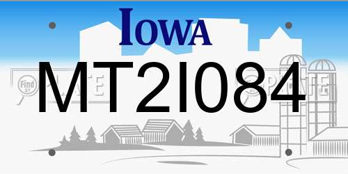 MT2I084 Iowa License Plate