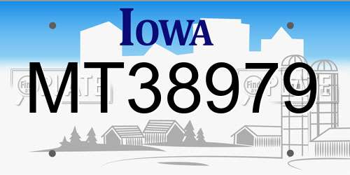 MT38979 Iowa License Plate