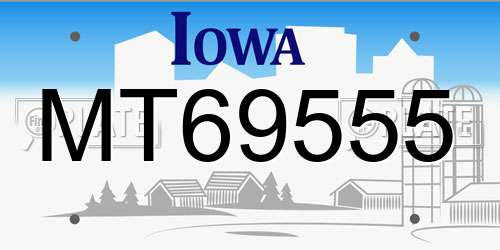 MT69555 Iowa License Plate
