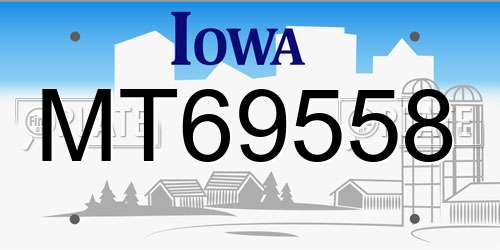 MT69558 Iowa License Plate