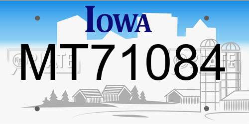 MT71084 Iowa License Plate