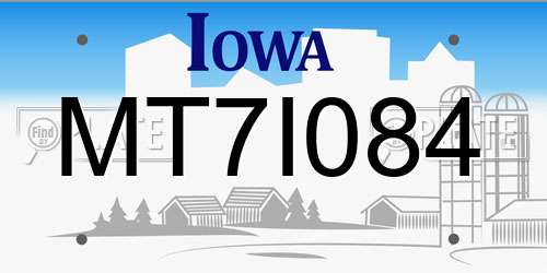 MT7I084 Iowa License Plate