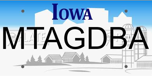 MTAGDBA Iowa License Plate
