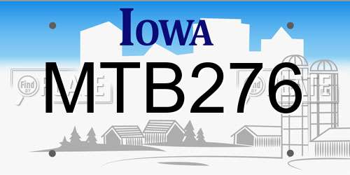 MTB276 Iowa License Plate