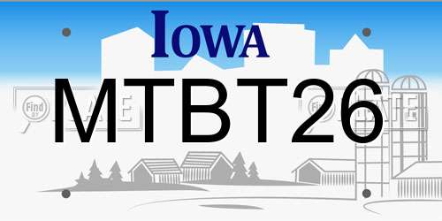 MTBT26 Iowa License Plate