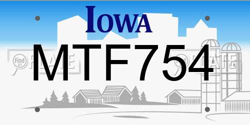 MTF754 Iowa License Plate