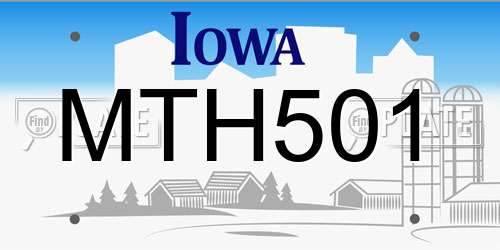 MTH501 Iowa License Plate