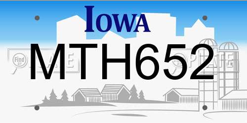 MTH652 Iowa License Plate