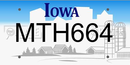 MTH664 Iowa License Plate
