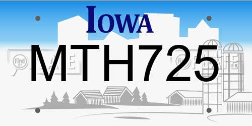 MTH725 Iowa License Plate
