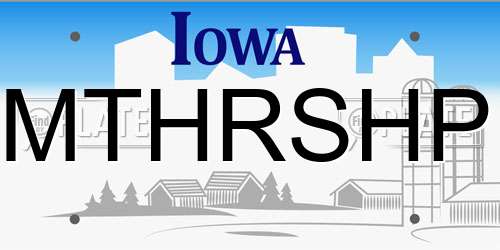 MTHRSHP Iowa License Plate