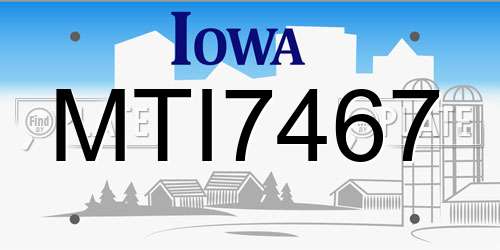 MTI7467 Iowa License Plate
