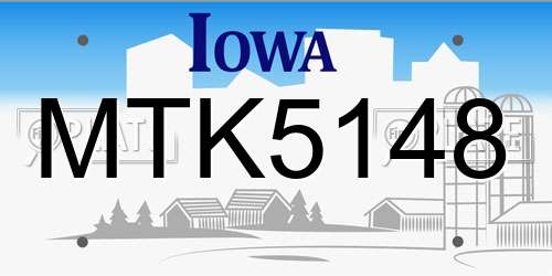 MTK5148 Iowa License Plate