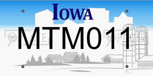 MTM011 Iowa License Plate