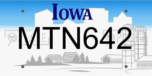 MTN642 Iowa License Plate