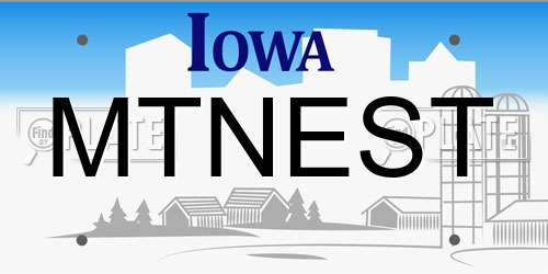 MTNEST Iowa License Plate