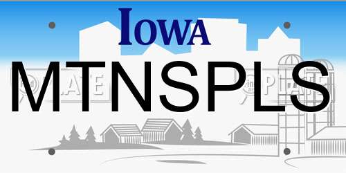 MTNSPLS Iowa License Plate