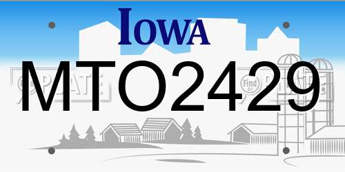MTO2429 Iowa License Plate