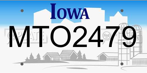 MTO2479 Iowa License Plate