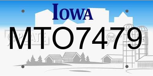 MTO7479 Iowa License Plate