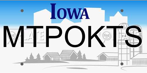MTPOKTS Iowa License Plate