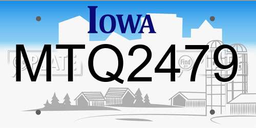 MTQ2479 Iowa License Plate