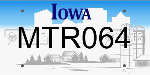 MTR064 Iowa License Plate