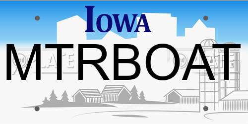 MTRBOAT Iowa License Plate