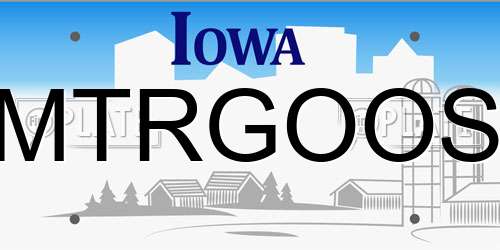 MTRGOOS Iowa License Plate