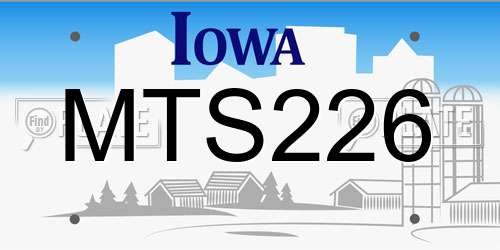 MTS226 Iowa License Plate