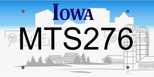 MTS276 Iowa License Plate