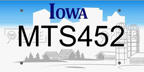MTS452 Iowa License Plate